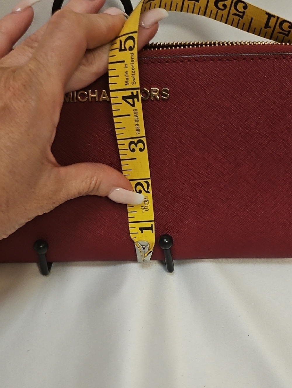 Michael Kors Burgundy Zip Wallet with Gold Logo - Picture 11 of 11